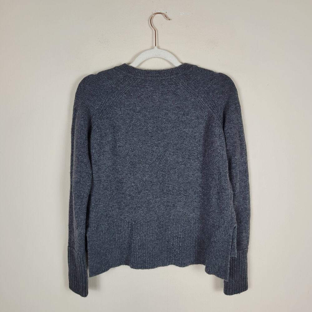 J. Crew Sweater XXS Gray Alpaca Wool Blend Yarn Soft Hi Low Casual Basic H3911 - Picture 2 of 7
